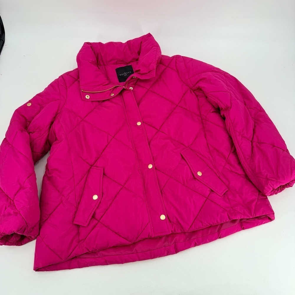 Talbots Pink Puffer Jacket Coat Winter Plus Size 1X - Picture 2 of 4